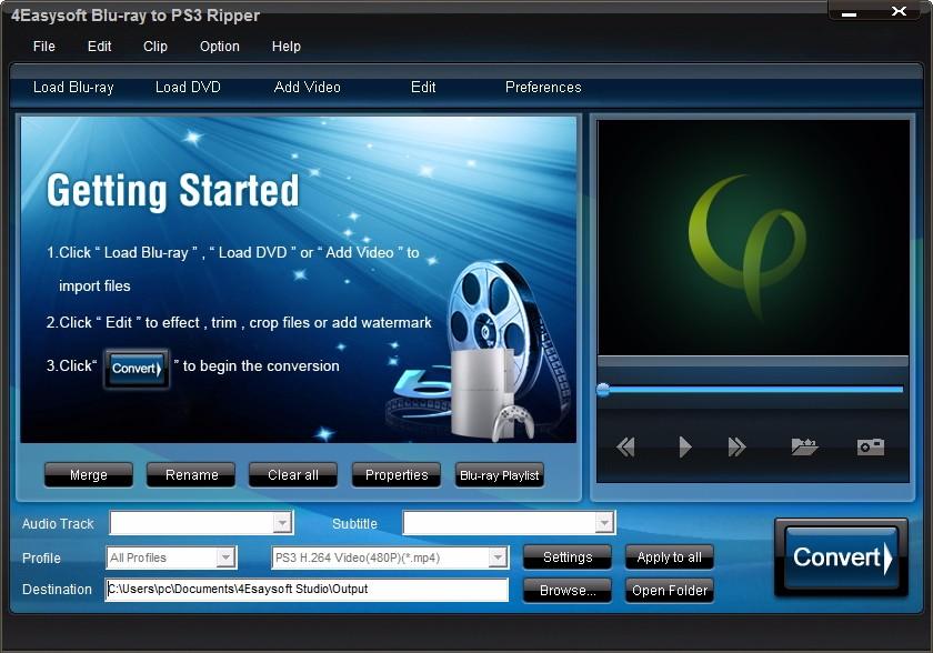 4Easysoft Blu-ray to PS3 Ripper,蓝光转PS3转换器,视频转换